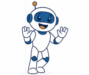 Mascota Ciberdigi con los brazos abiertos sonriendo