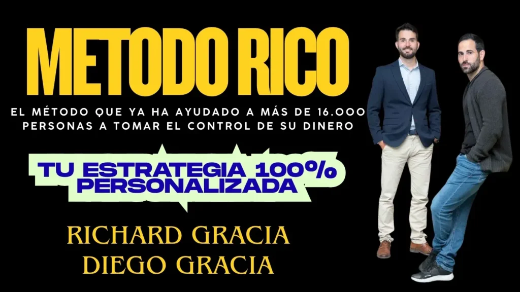 Imagen destacada del Método RICO con Richard y Diego Gracia, formación en finanzas personales e inversión que ya ha ayudado a más de 16.000 personas a tomar el control de su dinero.