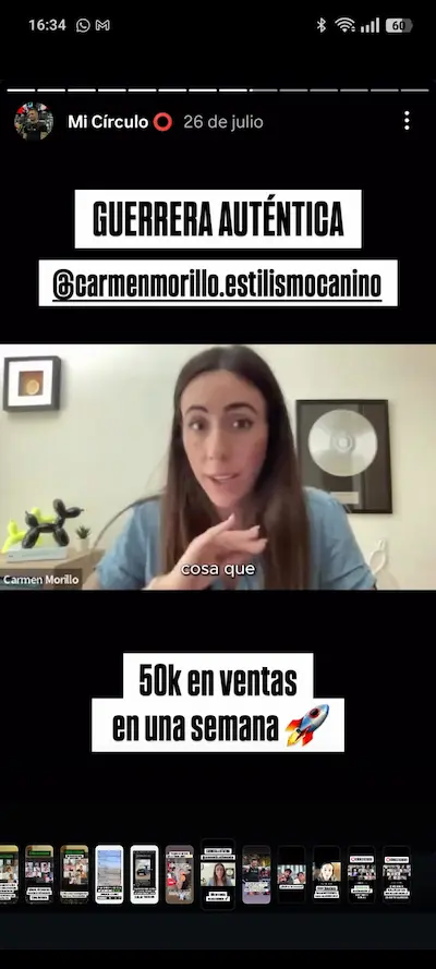 Testimonio de Carmen Morillo en Círculo Cercano con 50K en ventas en una semana.