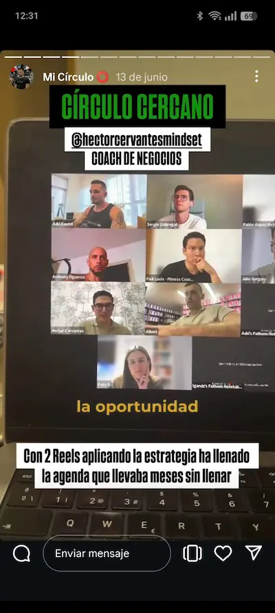 Testimonio de Héctor Cervantes en Círculo Cercano llenando su agenda con contenido.