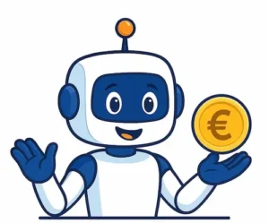 CIBERDIGI con moneda en mano representado el precio del curso.