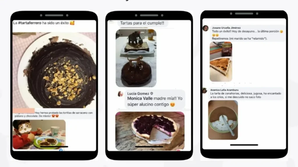 Testimonios reales de alumnas del curso Dulces Saludables de Lucía Gómez, con fotos de tartas y postres saludables hechos en casa gracias a Cocinando el Cambio.