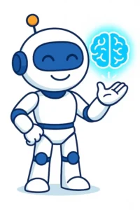 Ciberdigi sosteniendo un cerebro brillante que simboliza la inteligencia artificial y la automatización inteligente.